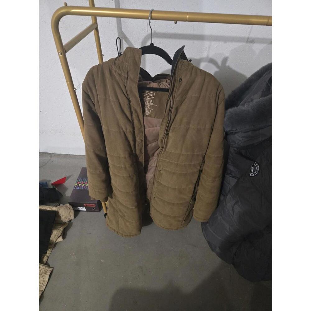 L.L. Bean Women's Brown Quilted PrimaLoft Winter Parka Hooded Jacket Size XL